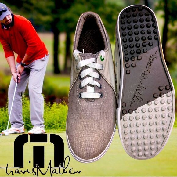 TRAVIS MATHEW GOLF CANVAS STEADMEN SHOES GREY 9 - Picture 1 of 10